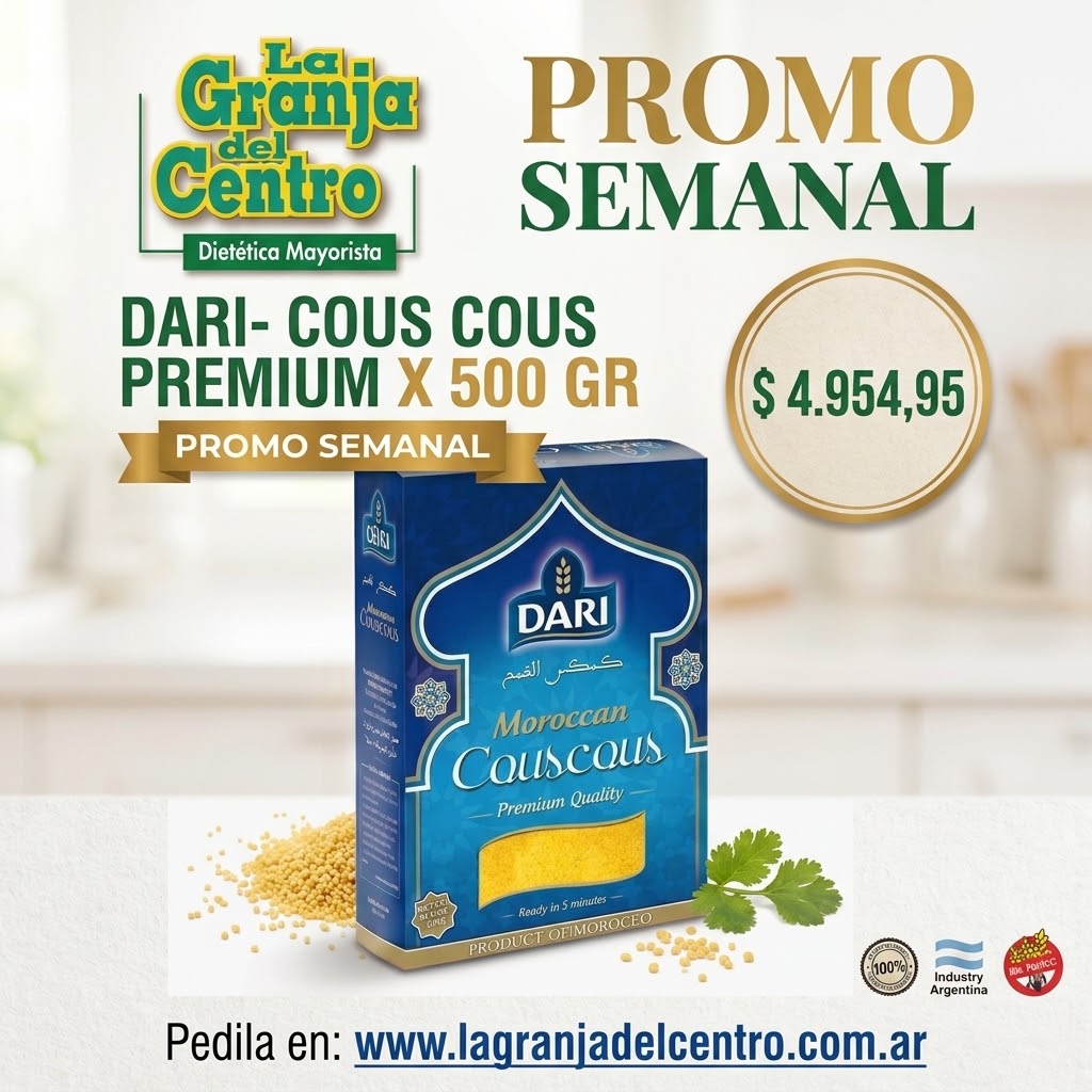Ofertas y Promociones DARI- COUS COUS PREMIUM X 500 GR promo semanal